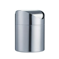Countertop Trash Can Swivel Cover Trash Bin Stainless Steel Dustbin for Office Living Room