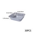 thumbnail image 3 of 30-Pack Aluminum Foil Trays 16x16x4cm Disposable Baking Pans Oven,Grill & BBQ Safe Heavy-Duty Food-Grade Metal (6.29x6.29x1.57in), 3 of 6