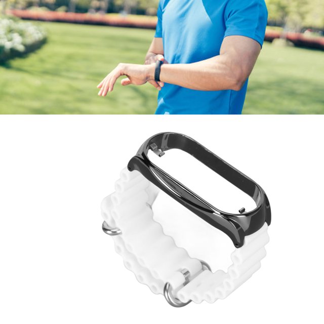 Correa de Reloj de Silicona con Funda Protectora de Parachoques de Acero Inoxidable Accesorio de Banda Deportiva Ajustable de Silicona Suave Apto para Band 7 ANGGREK Otros