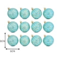 thumbnail image 2 of Christmas Ball Ornaments Set of 12, Blue Shatterproof Xmas Baubles with Gold Patterns, Turquoise Tree Decorations in a Gift Box for Holiday Decorating - Style D, 2 of 6