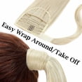 thumbnail image 6 of Benehair Clip in Ponytail Hair Extensions Pocket wrap around Long Thick Hairpiece as Human 22" Straight Bleach Blonde, 6 of 9