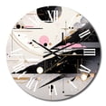 thumbnail image 2 of Designart "Bold Stripes Pink Black Fusion" Cubism Oversized Wall Clock, 2 of 5