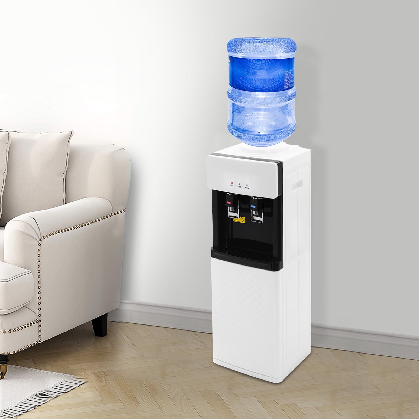 Dwellnix Water Dispenser with Hot and Cold Features, 500W Heating Power, 75W Cooling Power, Top-Loading, Stainless Steel, Ideal for Home, Office, & Kitchen Use