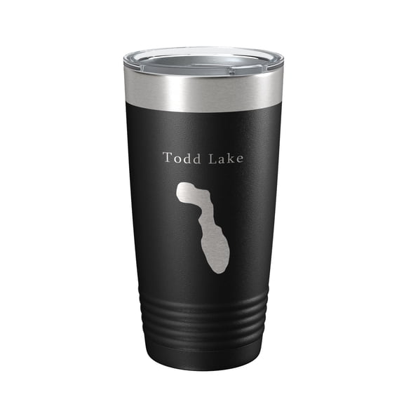 Todd Lake Map Tumbler Travel Mug Insulated Laser Engraved Coffee Cup Oregon 20 oz Black