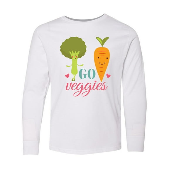 Inktastic Vegan Go Veggies Vegetarian Long Sleeve Youth T-Shirt