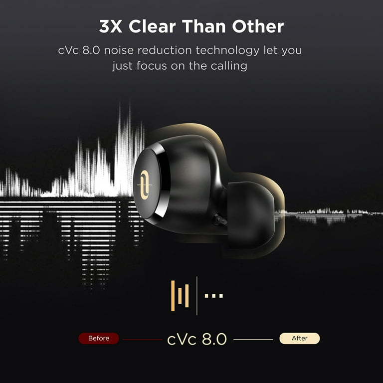 Wireless Earbuds TaoTronics Bluetooth 5.0 Headphone CVC 8.0 Noise Cancelling Touch Control IPX8 Waterproof Walmart