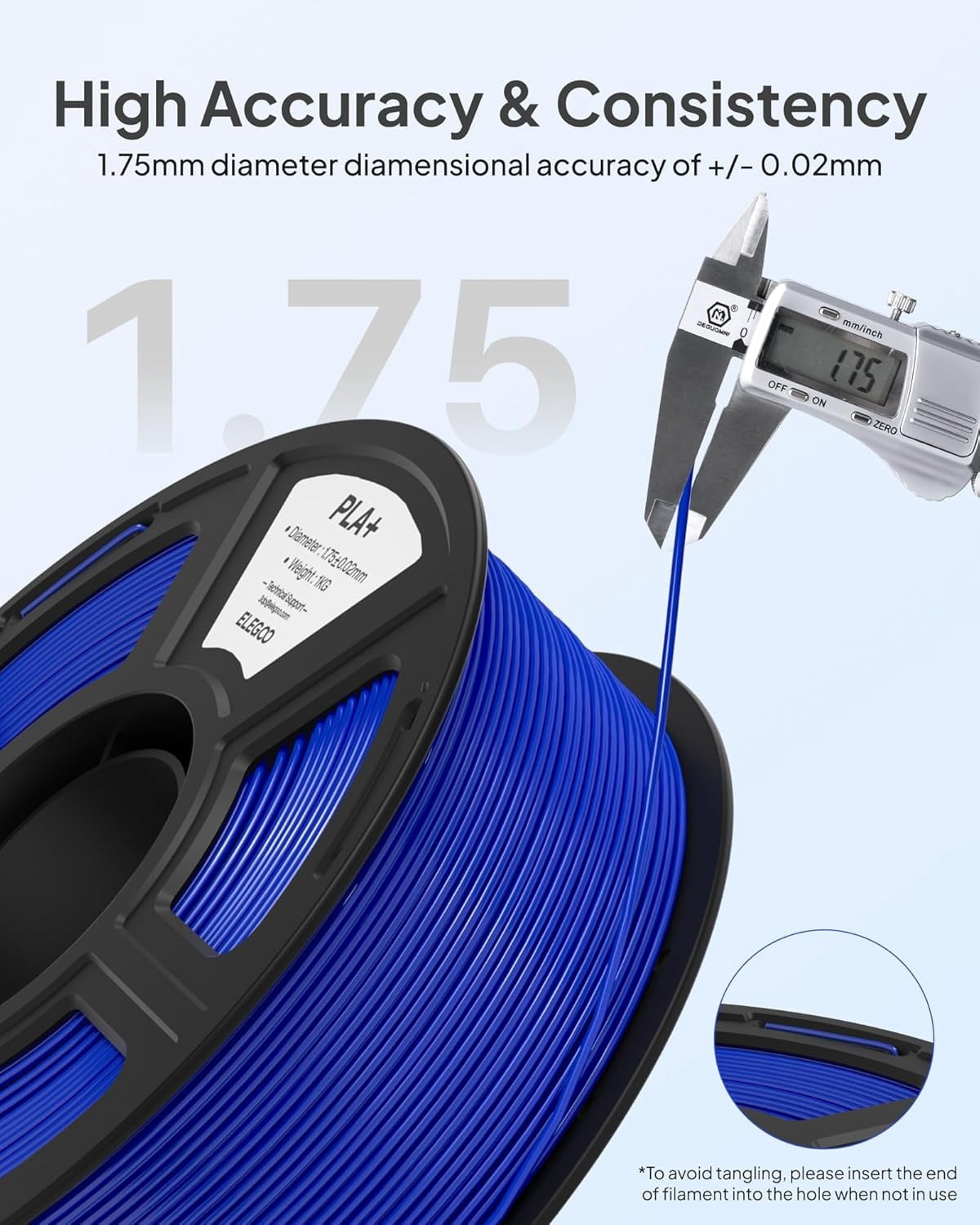 PLA+ Filament 1.75mm White 1KG, High Toughness PLA Plus 3D Printer Filament Dimensional Accuracy +/- 0.02mm, 1kg Spool(2.2lbs) Fits for Most FDM 3D Printers