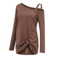 thumbnail image 5 of Women'S Clothing, Shirts for Women, Stylish Women's Cold Shoulder Tops Long Sleeve Casual Blouse Knot Detail Tunic for Effortless Fashion, 5 of 6