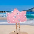 thumbnail image 2 of Yayeee Kids Hooded Towel with Hand Pockets Beach Soft Absorbent Bath Wrap 50 x 23.5 inch, Love Connection, 2 of 5