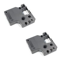Compatible Label Tape Cartridge for Dymo 45010 - Black on Clear - 2-Pack