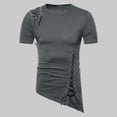 thumbnail image 1 of pstuiky camisetas de hombre, Blusa informal de manga corta con cuello vuelto y botones de color liso para hombre camisetas de hombre xxl, 1 of 8