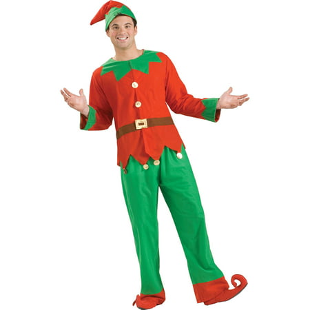 Morris Costumes Elf Simply Adult Great easy elf costume comes with a red shirt with greenaccents and a printed belt, Style