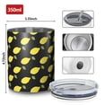thumbnail image 4 of 12oz Coffee Tumblers Yellow Lemon Fruits Black Pattern Stainless Steel Vacuum Insulated Travel Tumbler Coffee Cups Mug with Lid and Straw with Cleaning Brush for Cold & Hot Drinks, 4 of 5