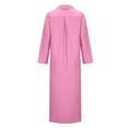thumbnail image 4 of Meichang Women's Cotton Linen Shirt Dresses Long Sleeve Lapel Button Down Maxi Dresses Solid Slim Fit Work Dresses Casual Swing Dresses with Pockets Pink S, 4 of 5
