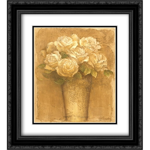 Flowers At Market I 2x Matted 20x24 Black Ornate Framed Art Print by Albena Hristova
