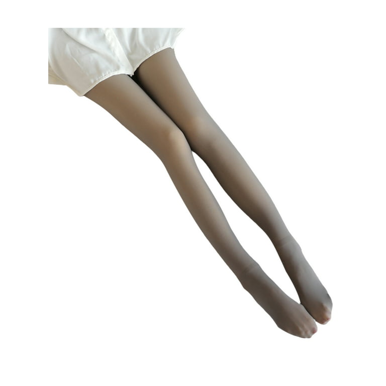 Women Fleece Lined Tights Translucent Thermal Leggings High Elastic Opaque  Tights Winter Sheer Warm Pantyhose Footless Tights 