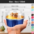 thumbnail image 2 of EUSOAR Foil Ramekins, 60pcs 5oz Disposable Mini Aluminum Foil Cupcake Liners Ramekins Cups with Lids for Baking, Dessert Cups Aluminum Cheesecake Pan Creme Brulee Baking Cups for Oven-Royal Blue, 2 of 7