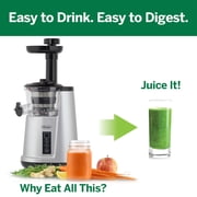 Omega Cold Press 365 Compact Masticating Vertical Juicer, 120W Low-Speed 3-Stage Auger, in Silver (JC3000SV13)