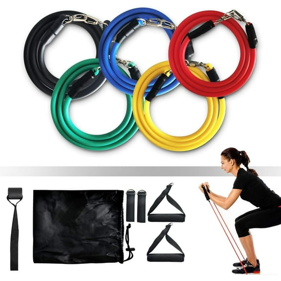 11 PCS Resistance Band Set Workout Bands with Handles for Men and Women Fitness