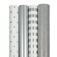 thumbnail image 3 of JAM Paper Preminum Holiday Wrapping Pape Set, Evyething Silver, 100 Sq ft total, 4 Rolls, 3 of 4