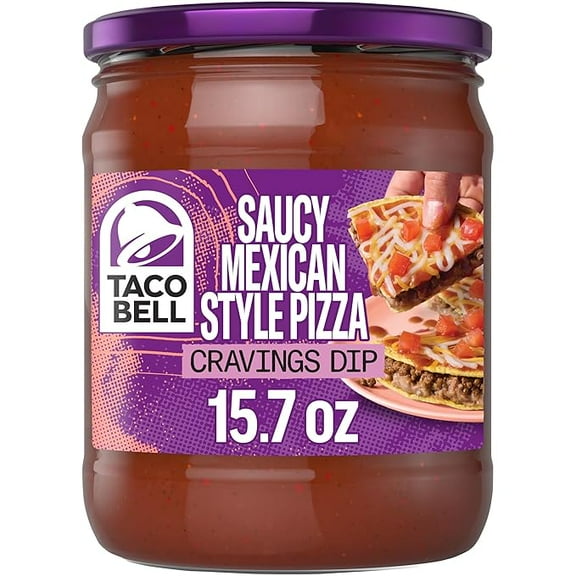 Taco Bell Saucy Mexican Style Pizza Cravings Dip, 15.7 oz Jar ( Pack of 2 )