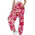 thumbnail image 4 of LEBONYARD Sweatpants for Women Plus Size,Womens Trousers High Waisted,Women's Casual Trousers Printing Drawstring Pants Waist Long Pants Sweatpants with Pocket Multicolor S, 4 of 6