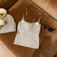thumbnail image 7 of Rhuody Womens Summer Tank Tops Crewneck Spaghetti Strap Slim Fit Built In Bra Camisole Short Length Seamless Layering Shirts Fashion Clothing 5Xl White, 7 of 7