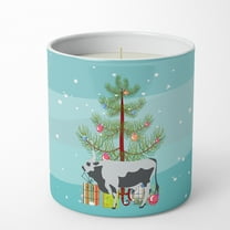 Hungarian Grey Steppe Cow Christmas 10 oz Decorative Soy Candle 3.25 in x 3.75 in
