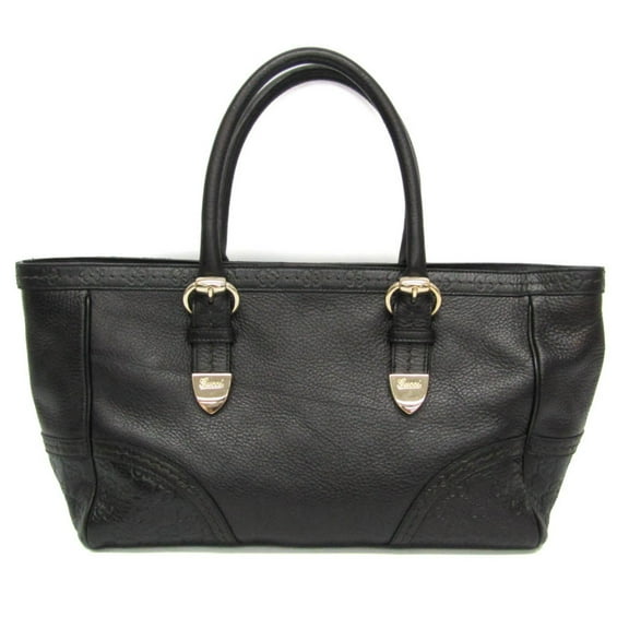 Pre-Owned Gucci Guccissima 185566 Women's Leather Tote Bag Black (Good)