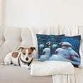 thumbnail image 4 of Ambesonne Christmas Throw Pillow Cover 2 Pack, Snowman Magic Wand, 18", Navy Blue Red White, 4 of 7
