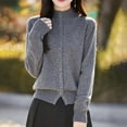 thumbnail image 4 of Ediodpoh Knitted Cardigan for Women Sweater Outerwear Casual Long Sleeve Open Front Coat Comfortable Soft Warm Thin Grey, 4 of 5