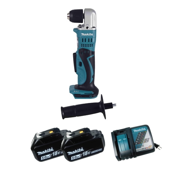 Makita XAD02Z 18V LXT Cordless 3/8" Angle Drill w/ (2) 5Ah Batteries, & Charger