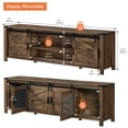 thumbnail image 3 of Wampat 75" Farmhouse TV Stand with Storage Cabinet, Walnut Brown, 3 of 6