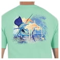 thumbnail image 2 of Guy Harvey Men's Sunset Sailfish Short Sleeve Green T-Shirt, 2 of 3