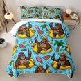 thumbnail image 2 of spefrowx Cartoon Summer Gorilla Twin Quilt Set for Teens, Kawaii Duck Pool Twin Coverlet Set, 2 Pieces, 2 of 7