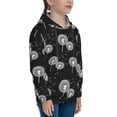 thumbnail image 3 of Sikiie White Flower Dandelion Youth Hoodie Sweatshirt Pullover Hooded Classic Casual Essentials Hoodiefor Boys Girls Kids -Small, 3 of 6
