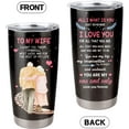 thumbnail image 2 of To My Wife Tumbler，20 OZ Stainless Steel Tumbler Gifts for Wife from Husband, Wife Birthday Gift Ideas, Gifts for Women, I Love You Gifts for Her Romantic, Christmas Gifts for Wife Gifts, 2 of 5