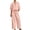 Pink, variant on Ohufall Womens Cotton Linen Sets Zipper Puff Half Sleeve Top Wide Leg Drawstring Pants Fashion 2PC Sets