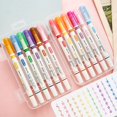 thumbnail image 4 of 12 Pcs Curve Highlighters Pen Constellation Pattern Curved Highlighter Durable Smooth Writing Roller Highlighter Pen Creative Curve Pens Colorful Highlighters Pen, 4 of 11
