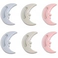 thumbnail image 1 of 6 Pcs Moon Design Self-Stick Push Pull Helper Instant Cabinet Knobs Drawer Auxiliary Handle Helper Kitchen Sliding Door Window Wardrobe Handle Sticker Convenient Opening Stick-on Handles,Mix Color, 1 of 6