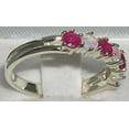 thumbnail image 3 of LBG British Made 10k White Gold Natural Opal & Ruby Womens Eternity Ring - Size 4.5 - 33 size options, 3 of 5