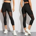 thumbnail image 2 of Womens Mesh Panel High Waist Yoga Pants Tummy Control Workout Leggings for Women Stretchy Comfortable Gym Running Long Pants, 2 of 7
