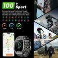 thumbnail image 3 of Mingdaln 2.1"  AMOLED Men Military Smart watch，with Fitness Tracker/ Answer Make Calls /100+ Sport Modes/1ATM Waterproof, Mountain Travel Pedometer Watch fits for Android and Iphone Devices (Black), 3 of 8