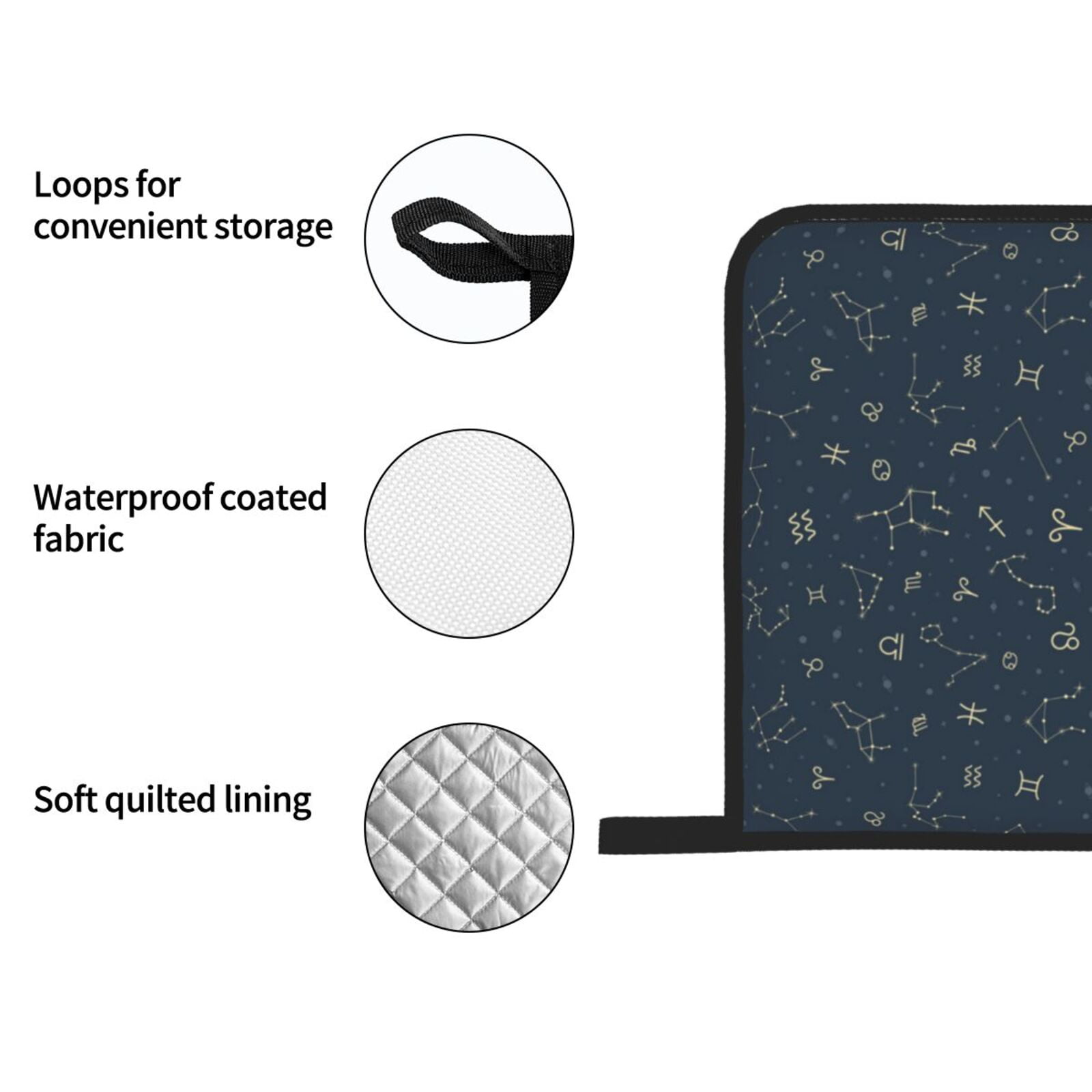 Zodiac Symbols Star Constellation 4Pcs Oven Mitts and Pot Holders Sets Oven Kitchen Gloves Hot Pads for Cooking BBQ Baking Grilling