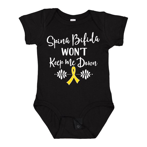 Inktastic Spina Bifida Awareness Message Ribbon Boys or Girls Baby Bodysuit