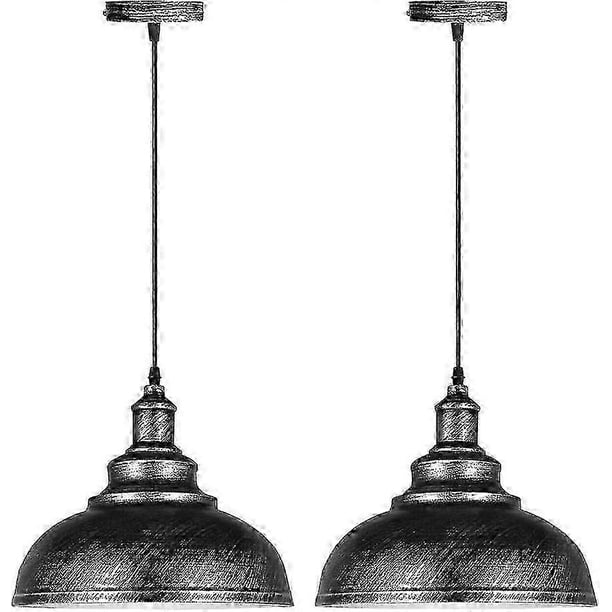 2026 Set of 2 Industrial Pendant Light Fixture Chandelier Vintage Ceiling Light E27 Retro Metal Ceiling Lamp for Kitchen Dining Room Living Room Resta