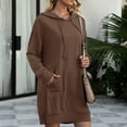 thumbnail image 2 of Vestido con capucha y manga larga, vestido tipo sudadera Vestido con capucha y manga larga Vestido con bolsillo y capucha Confiable y duradero, 2 of 6