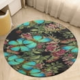 thumbnail image 6 of Green Butterfly Round Carpet Circle Rug Outdoor Patio Area Rug Washable Large Area Rugs Hallway Room Decor Fitness Mats, 6 of 8