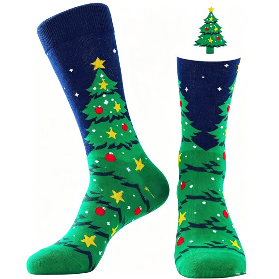 Crazy Funny Christmas Socks for Men Women - Novelty Holiday Crew Socks with Festive Designs (Santa, Reindeer, Snowman), Warm Winter Xmas Gift Set for Adults Teens