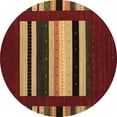 thumbnail image 1 of Ahgly Company Indoor Round Abstract Brown Contemporary Area Rugs, 5' Round, 1 of 4